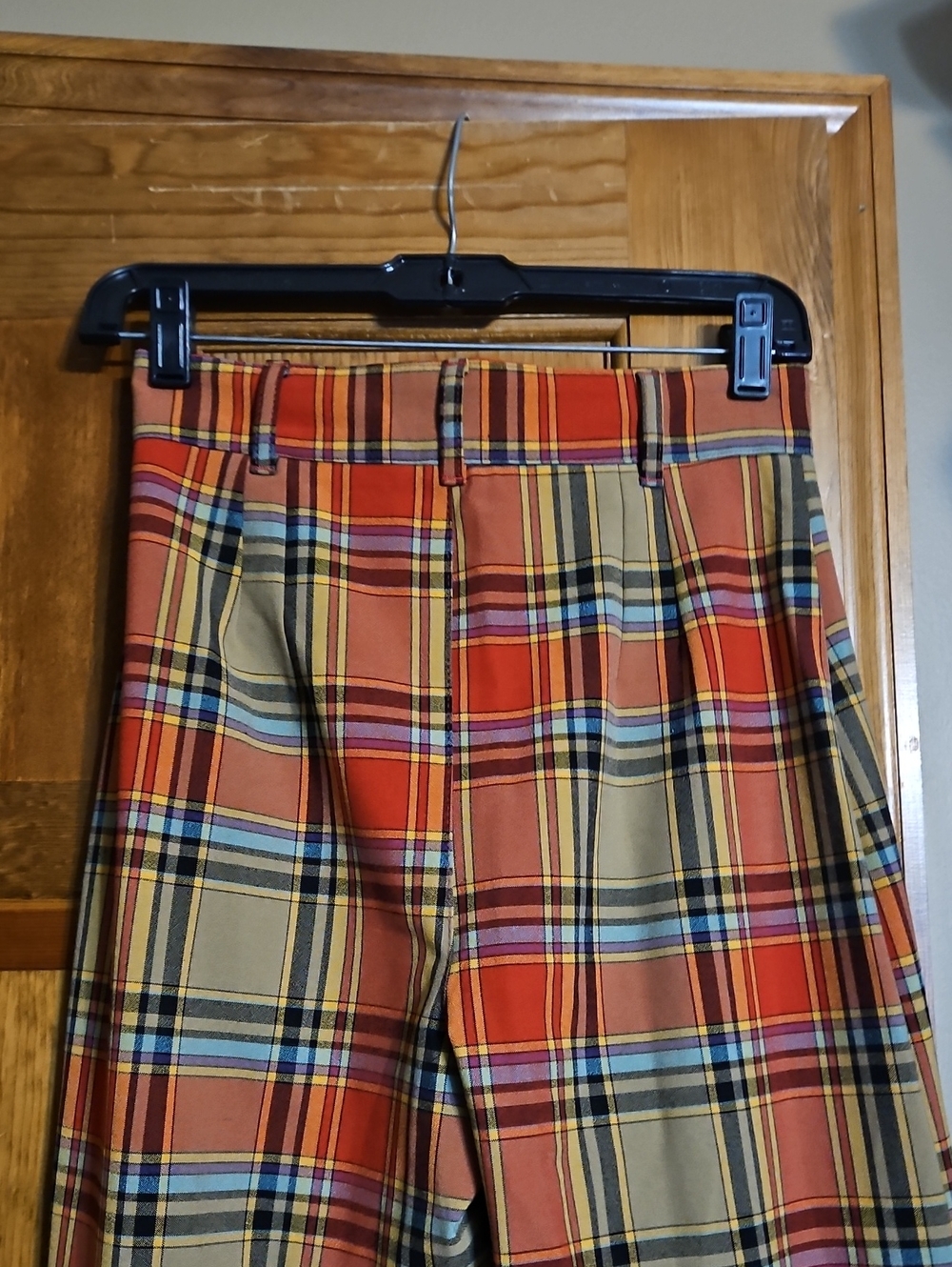 Free People Plaid Jules Wide-Leg Trouser High-Rise Pants-NWOT - Picture 8 of 13